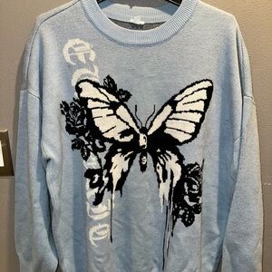 Garage Light Blue Butterfly Sweater